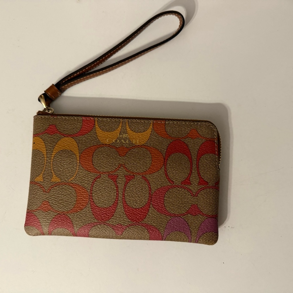 Coach Multicolor Signature Wristlet